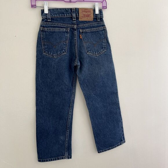 LEVI’S Vintage Orange Tab 565 Wide Leg Loose Fit Jeans, Med Wash- Size 7-8 Years - Picture 10 of 11